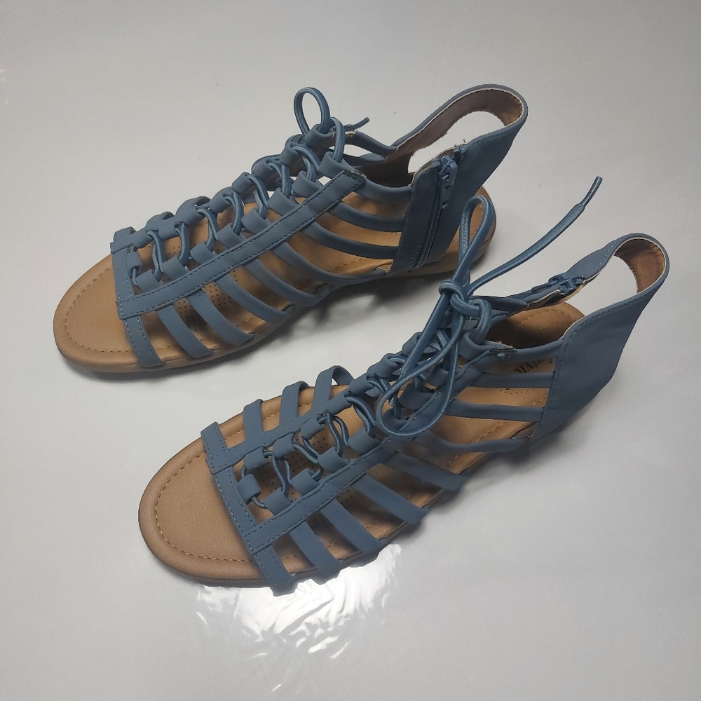 Comfortview Renata Light Blue Lace-up Sandals Size 10W - Picture 10 of 14